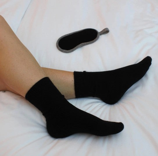 Cashmere Travel Set Blanket, Eye Mask, Socks & Carry Case