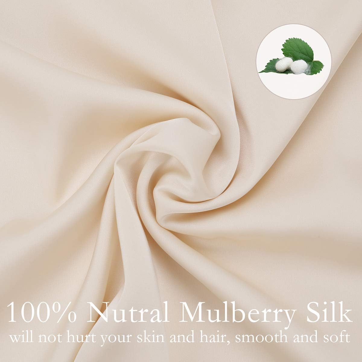 Mulberry Silk Pillowcase Set of 2 Pack, Standard Size