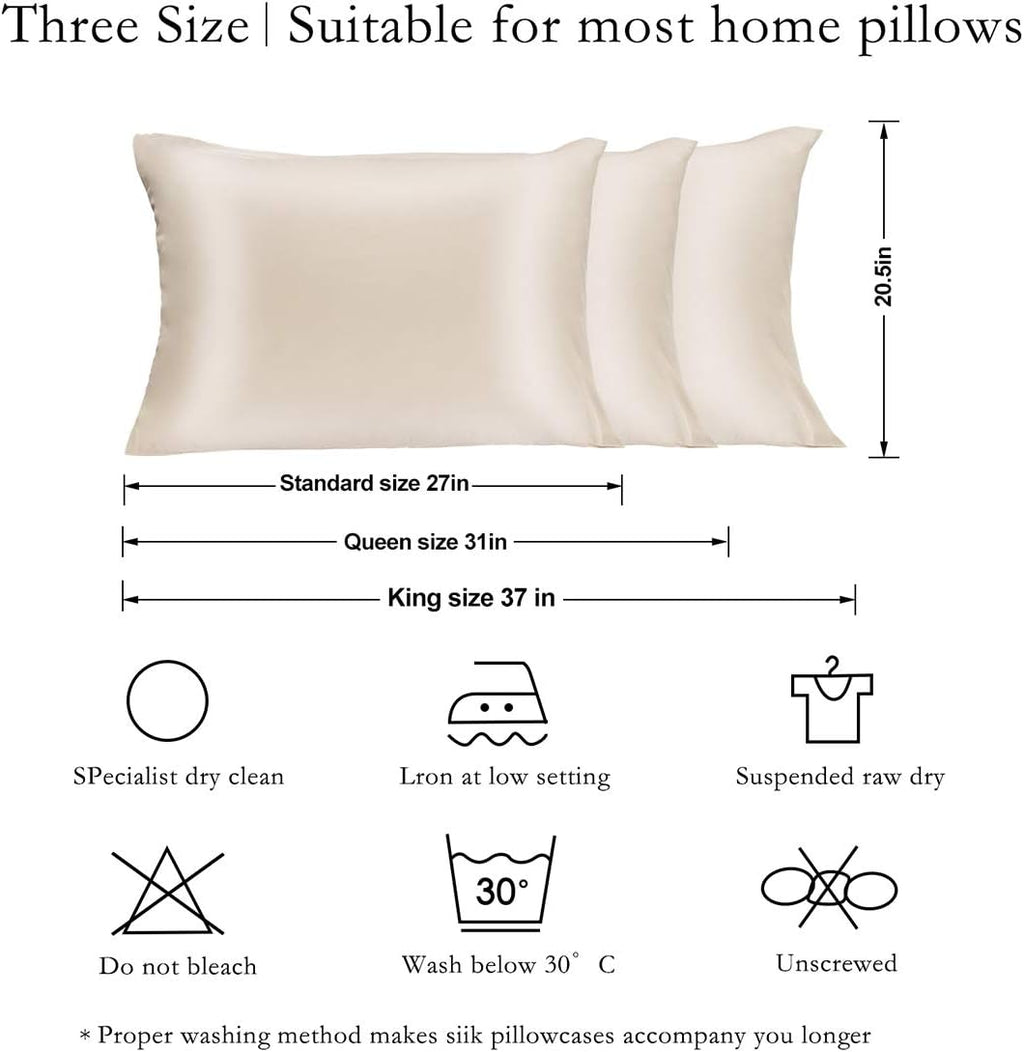 Mulberry Silk Pillowcase Set of 2 Pack, Standard Size