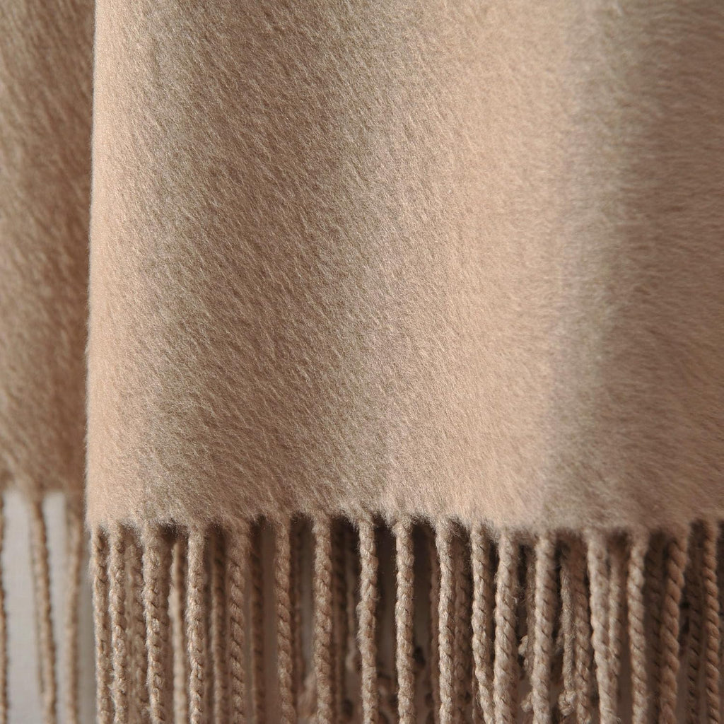 Silk Throw Blanket with Hand Knotted Fringe