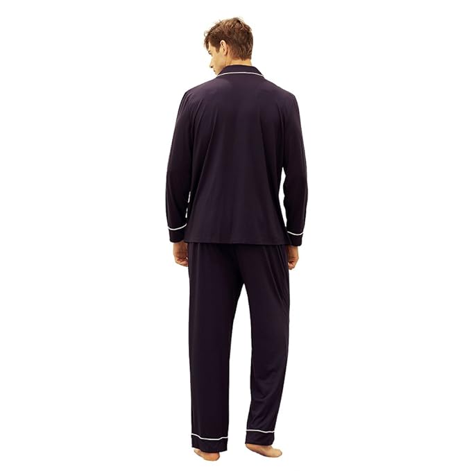 Men’s Bamboo Modal Pajama Set, Long Sleeve, Button Down